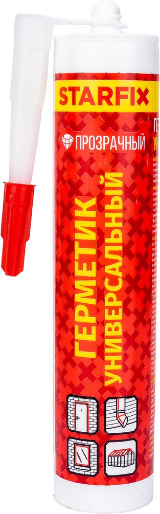 Универсальный силиконовый герметик STARFIX Universal Silicone бесцветный, 300 мл SM-77769