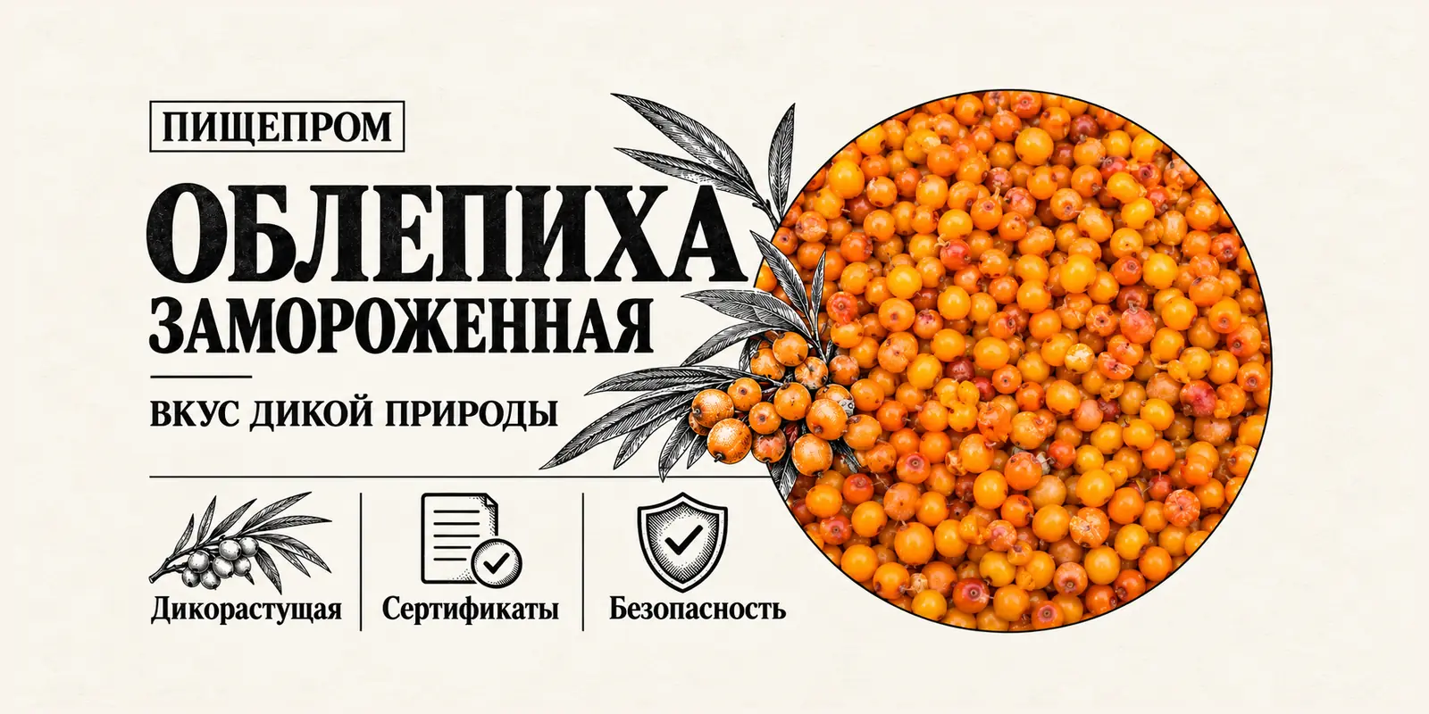 Облепиха замороженная в коробках по 10 кг - Россия