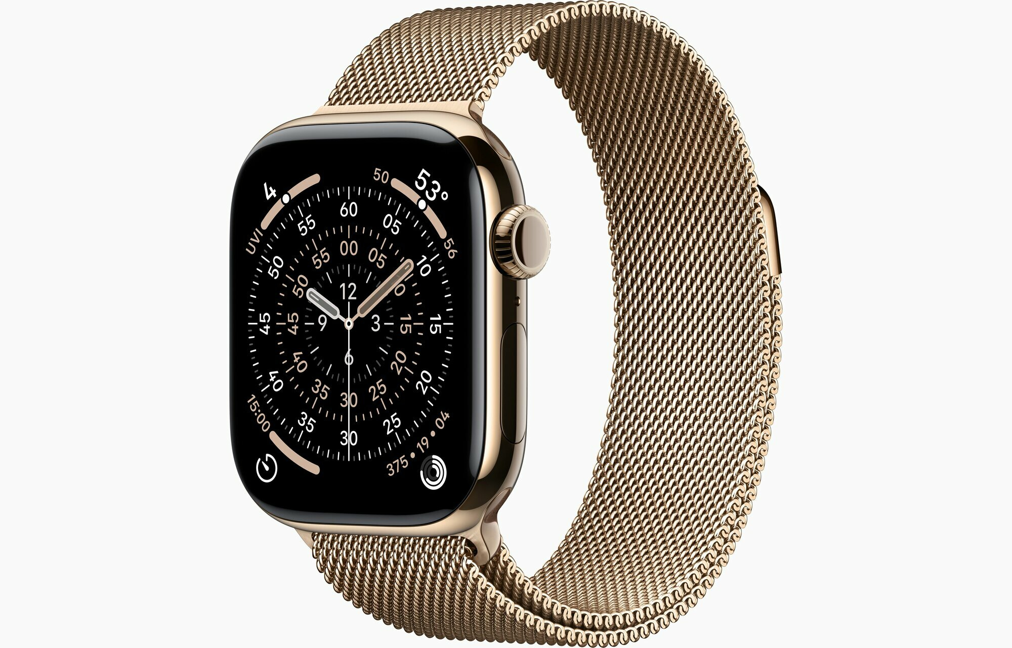 Apple Watch S11 46mm GPS + Cellular, Gold Titanium Case with Gold Milanese Loop s/m - изображение 1