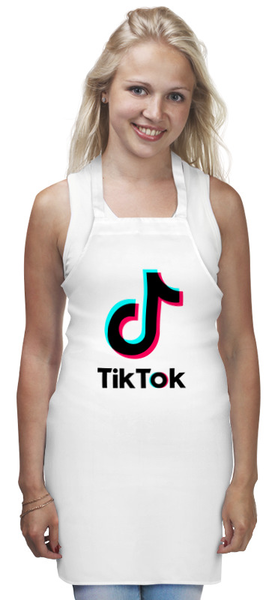 Заказать фартук в Москве. Фартук TikTok  от DESIGNER   - готовые дизайны и нанесение принтов.