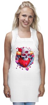 Заказать фартук в Москве. Фартук Heart Skull от Дана Столыпина - готовые дизайны и нанесение принтов.
