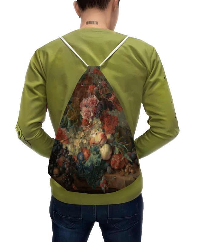 printio свитшот мужской с полной запечаткой цветочный натюрморт ян ван хёйсум Printio Рюкзак-мешок с полной запечаткой Цветы (ян ван хёйсум)