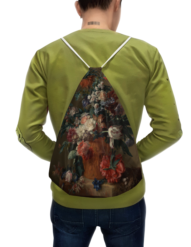 printio свитшот женский с полной запечаткой цветочный натюрморт ян ван хёйсум Printio Рюкзак-мешок с полной запечаткой Ваза с цветами (ян ван хёйсум)
