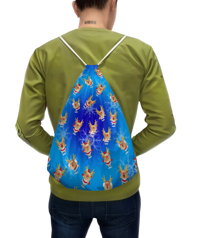 Printio Рюкзак-мешок с полной запечаткой Рождественские олени футболка рождественские сани санта клауса boden синий