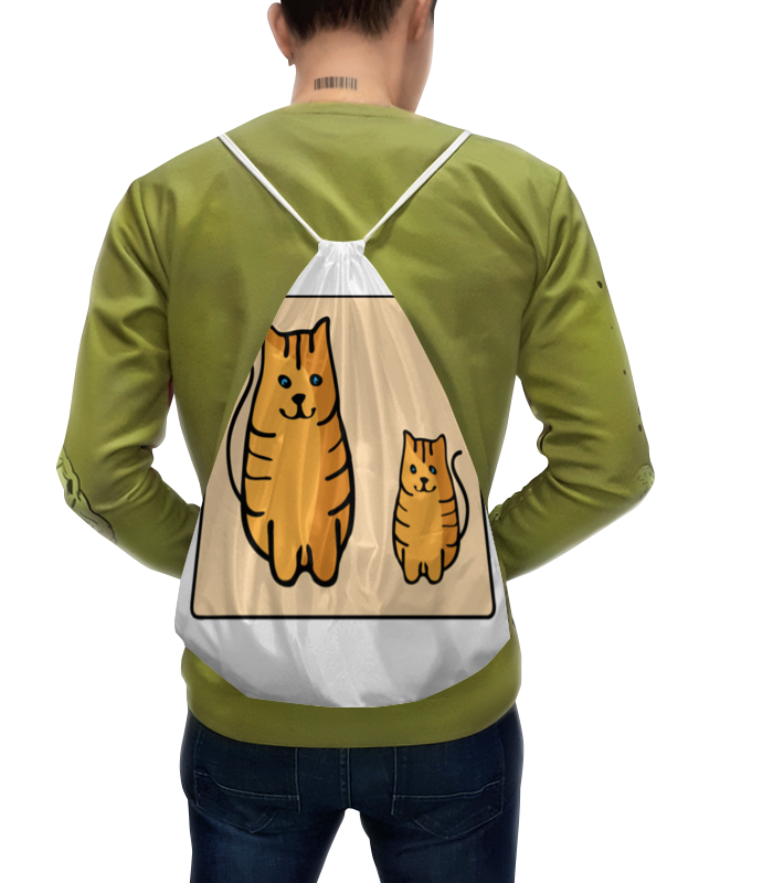 Printio Рюкзак-мешок с полной запечаткой Два котика, смотрящие друг на друга printio футболка с полной запечаткой для девочек два котика смотрящие друг на друга