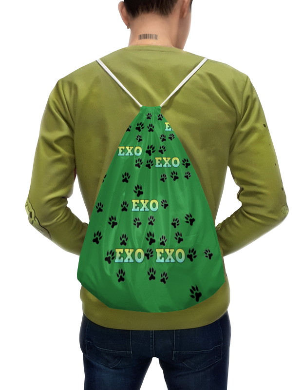 Printio Рюкзак-мешок с полной запечаткой Exo (следы) зеленый