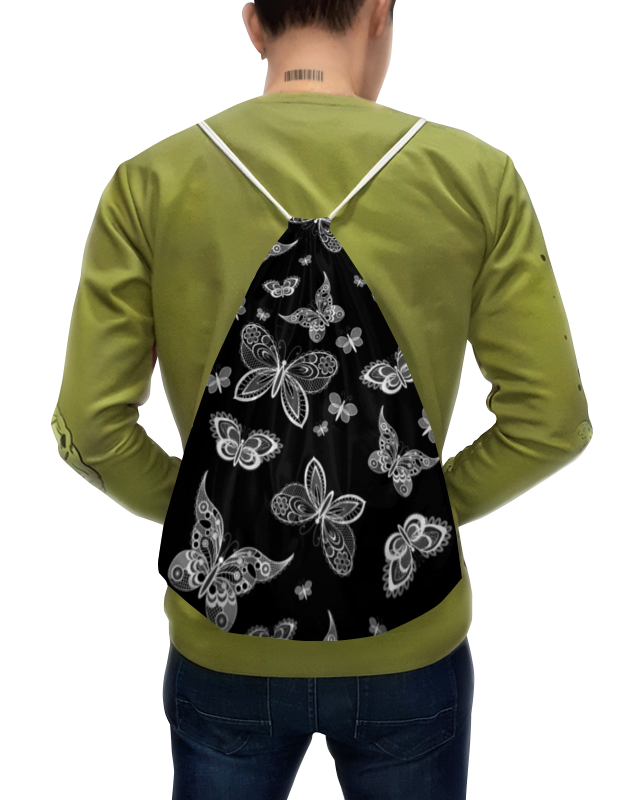 Printio Рюкзак-мешок с полной запечаткой Кружевные бабочки printio футболка с полной запечаткой женская черно белый узор