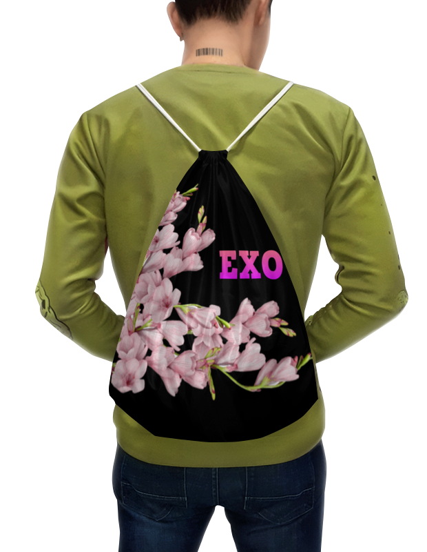 Printio Рюкзак-мешок с полной запечаткой Exo розовые цветы