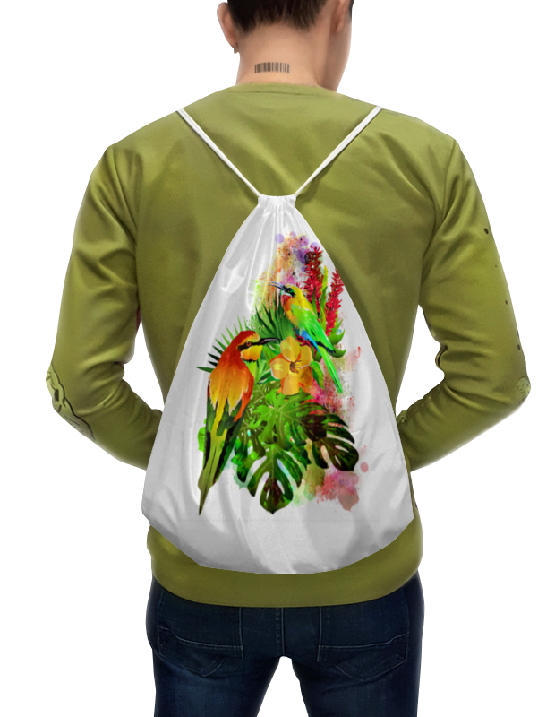 Printio Рюкзак-мешок с полной запечаткой Тропические птицы от зорго арт. printio футболка с полной запечаткой мужская тропические птицы