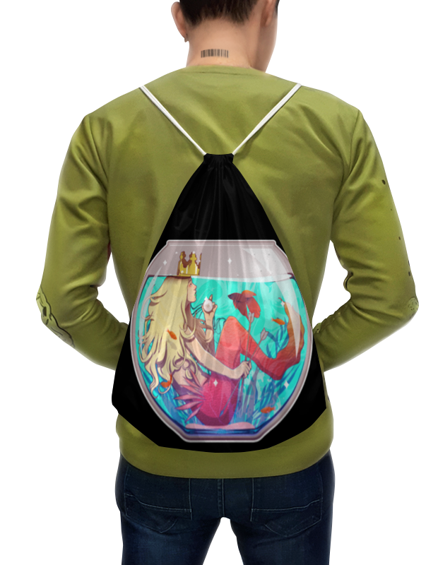 Printio Рюкзак-мешок с полной запечаткой Русалка в аквариуме printio сумка русалочка с короной мультяшный стиль