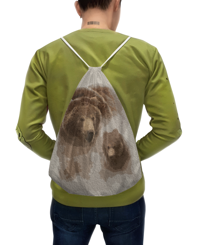 Printio Рюкзак-мешок с полной запечаткой Медведь с медвежонком printio футболка с полной запечаткой мужская медведь с медвежонком