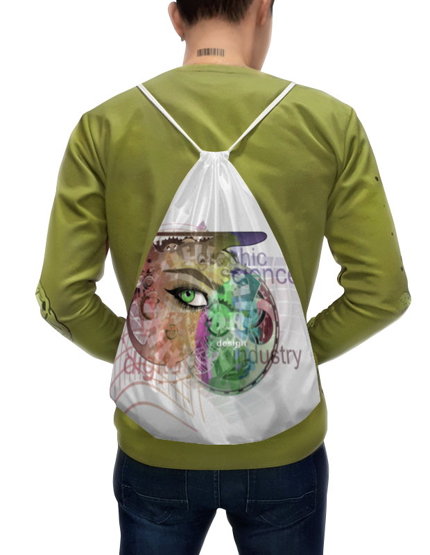 Printio Рюкзак-мешок с полной запечаткой Женский глаз на абстрактном фоне. printio рюкзак мешок с полной запечаткой абстрактная акварель