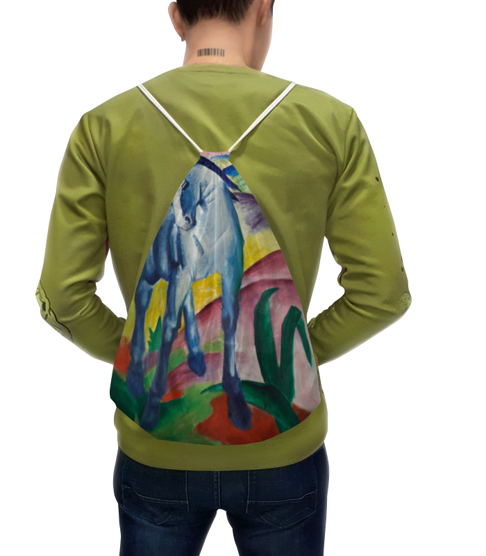 Printio Рюкзак-мешок с полной запечаткой Синий конь (франц марк) printio футболка с полной запечаткой мужская пейзаж с домом собакой и коровой франц марк