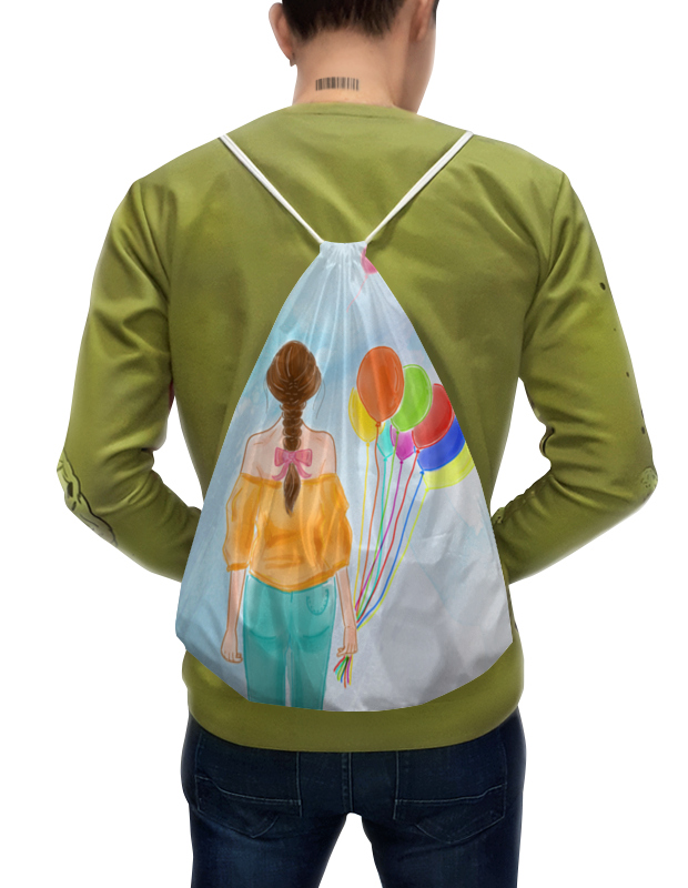 Printio Рюкзак-мешок с полной запечаткой Девушка с воздушными шарами printio рюкзак мешок с полной запечаткой красный шар и слон