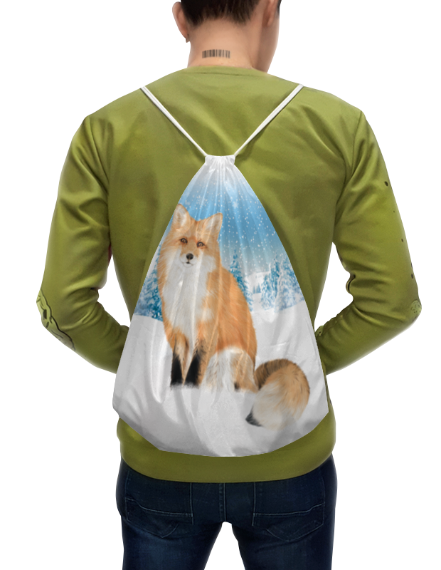 Printio Рюкзак-мешок с полной запечаткой Лисичка в снегу. printio футболка с полной запечаткой женская лисичка в снегу