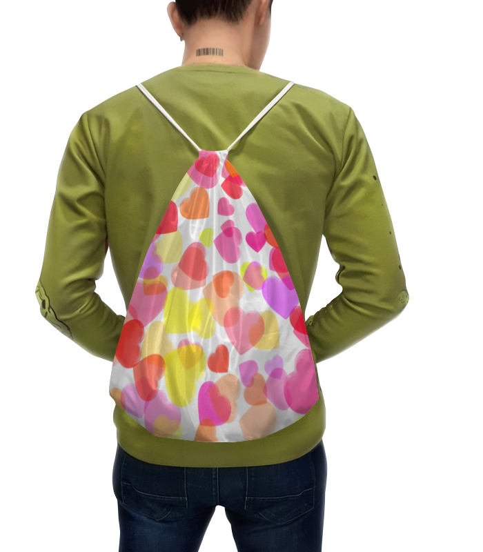 Printio Рюкзак-мешок с полной запечаткой Водопад из разноцветных сердец