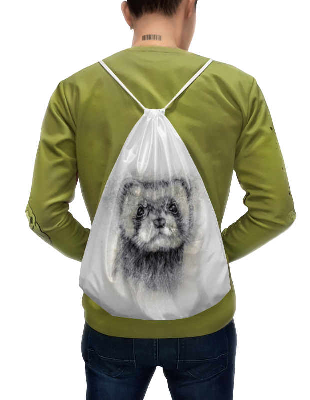 Printio Рюкзак-мешок с полной запечаткой Рисунок животного хорька. printio рюкзак мешок с полной запечаткой абстрактный фиолетовый