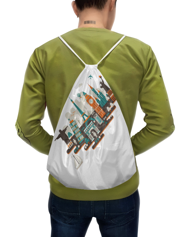 printio футболка с полной запечаткой для девочек эйфелева башня Printio Рюкзак-мешок с полной запечаткой Серия: всюдубуду