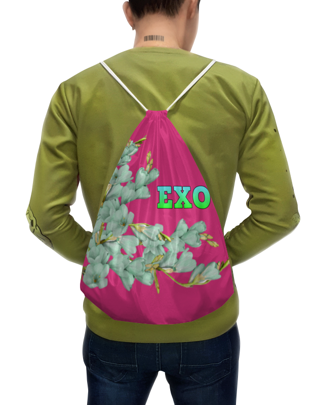 Printio Рюкзак-мешок с полной запечаткой Exo зеленые цветы