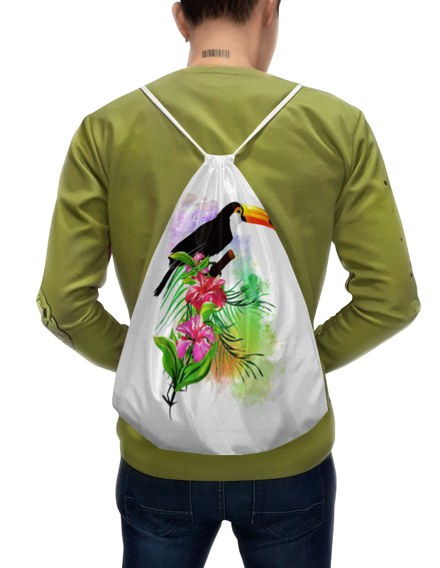 Printio Рюкзак-мешок с полной запечаткой Тропические птицы от зорго арт. printio рюкзак мешок с полной запечаткой цветы на белом