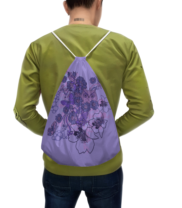 Printio Рюкзак-мешок с полной запечаткой Сова в цветах printio футболка с полной запечаткой мужская сова в цветах