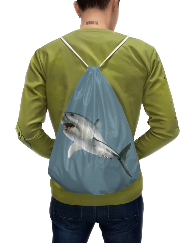 Printio Рюкзак-мешок с полной запечаткой Атака хищной акулы. зоомир серая акула 5155935