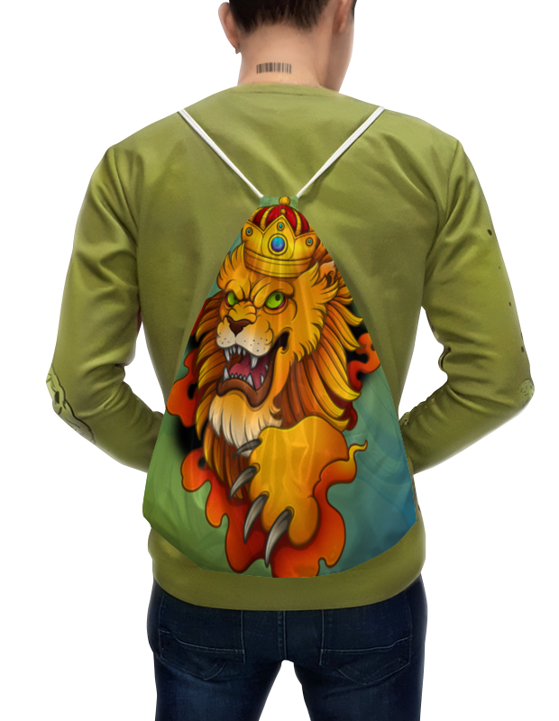 Printio Рюкзак-мешок с полной запечаткой Лев с короной printio футболка с полной запечаткой женская лев с короной