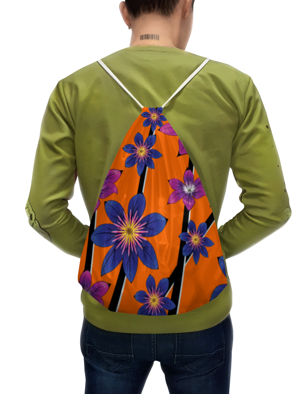 Printio Рюкзак-мешок с полной запечаткой Синие цветы printio рюкзак мешок с полной запечаткой цветочный паттерн на оранжевом фоне