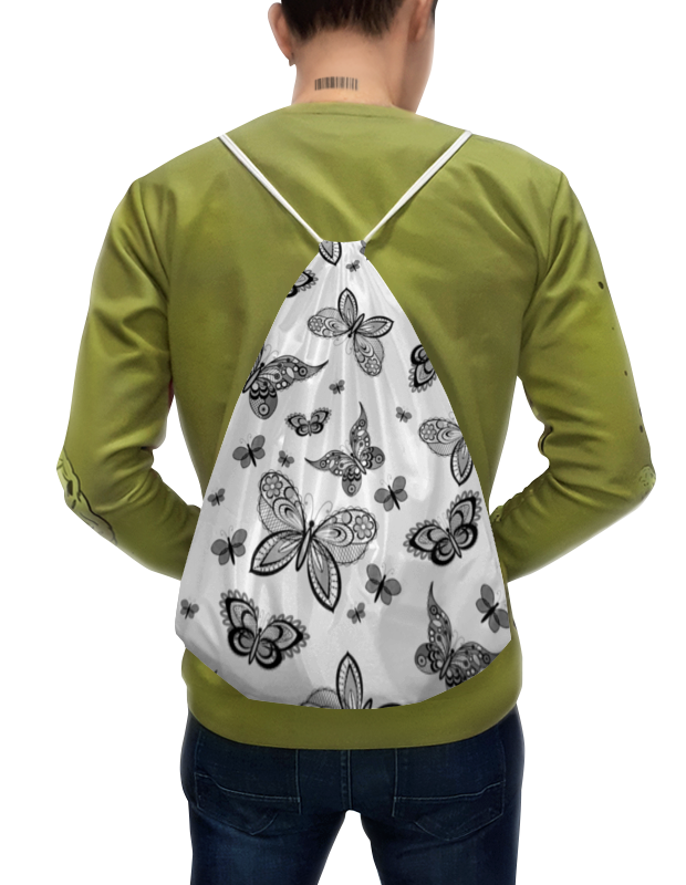 Printio Рюкзак-мешок с полной запечаткой Кружевные бабочки printio футболка с полной запечаткой мужская черно белый узор