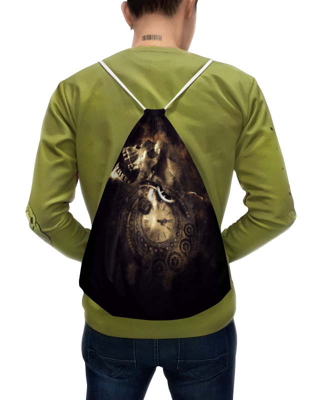 Printio Рюкзак-мешок с полной запечаткой Череп с часами printio футболка с полной запечаткой мужская пиджак с часами