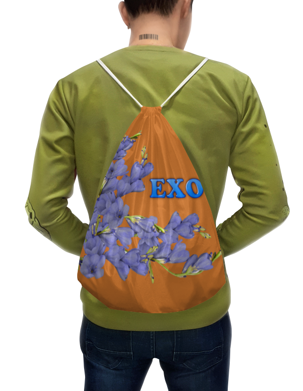 Printio Рюкзак-мешок с полной запечаткой Exo синие цветы
