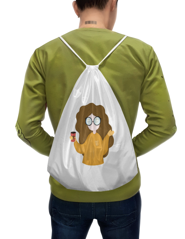 Printio Рюкзак-мешок с полной запечаткой Девочка с кофе printio рюкзак мешок с полной запечаткой девочка с персиками валентин серов