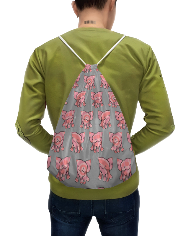 Printio Рюкзак-мешок с полной запечаткой Розовый слоник printio рюкзак 3d розовый слоник