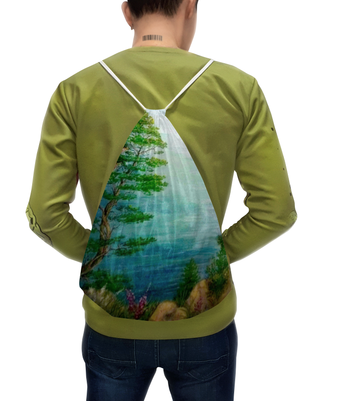 Printio Рюкзак-мешок с полной запечаткой Песчаный берег мужская футболка река и солнце l синий