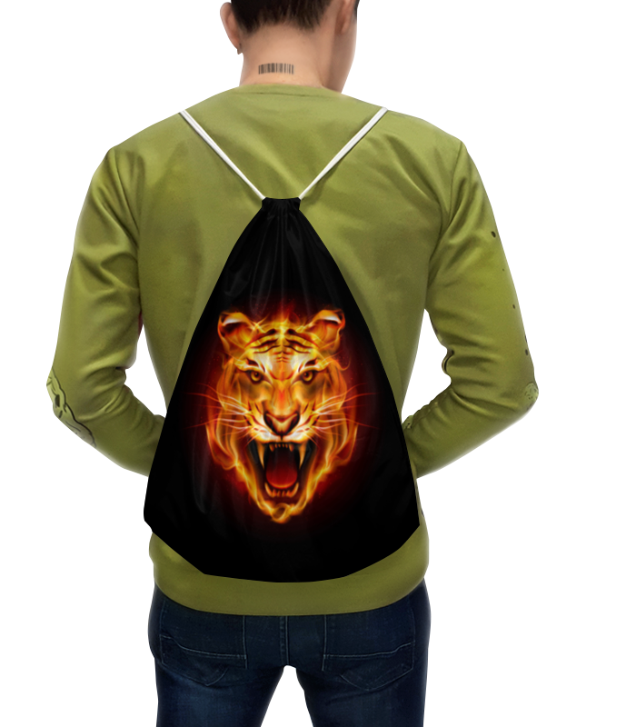 Printio Рюкзак-мешок с полной запечаткой Огненный тигр. printio фартук с полной запечаткой огненный тигр