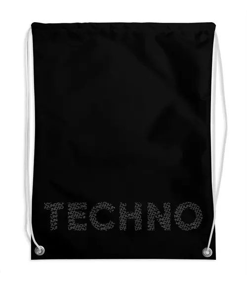 Заказать рюкзак в Москве. Рюкзак-мешок с полной запечаткой Techno black от cubik art  - готовые дизайны и нанесение принтов.