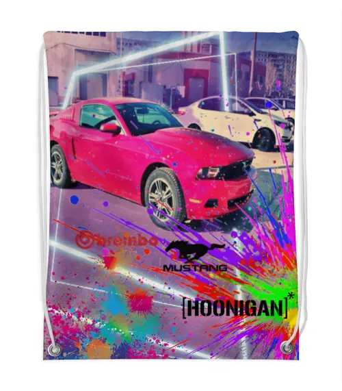 Заказать рюкзак в Москве. Рюкзак-мешок с полной запечаткой Mustang Hoonigan  от TheAndarz  - готовые дизайны и нанесение принтов.