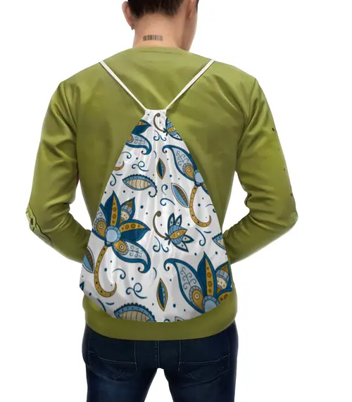 Заказать рюкзак в Москве. Рюкзак-мешок с полной запечаткой Цветочный от BeliySlon - готовые дизайны и нанесение принтов.