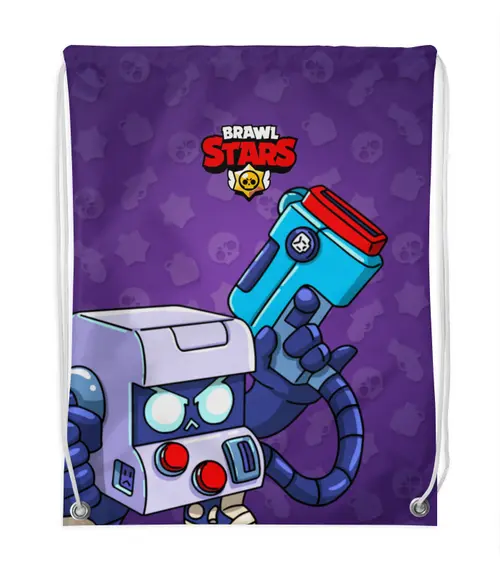 Заказать рюкзак в Москве. Рюкзак-мешок с полной запечаткой BRAWL STARS 8-BIT от geekbox - готовые дизайны и нанесение принтов.