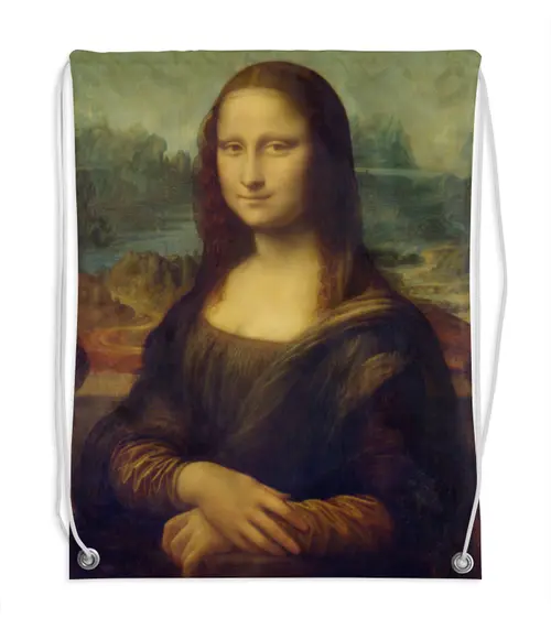 Заказать рюкзак в Москве. Рюкзак-мешок с полной запечаткой Мона Лиза от trend - готовые дизайны и нанесение принтов.
