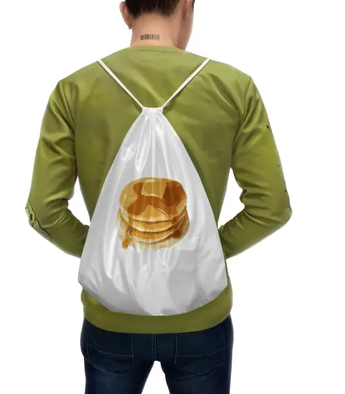 Заказать рюкзак в Москве. Рюкзак-мешок с полной запечаткой Блины с маслом от efwicked - готовые дизайны и нанесение принтов.