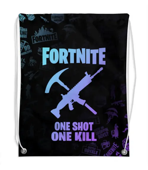 Заказать рюкзак в Москве. Рюкзак-мешок с полной запечаткой FORTNITE от geekbox - готовые дизайны и нанесение принтов.