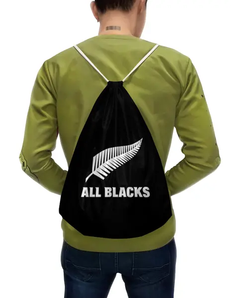 Заказать рюкзак в Москве. Рюкзак-мешок с полной запечаткой All Blacks от rugby - готовые дизайны и нанесение принтов.