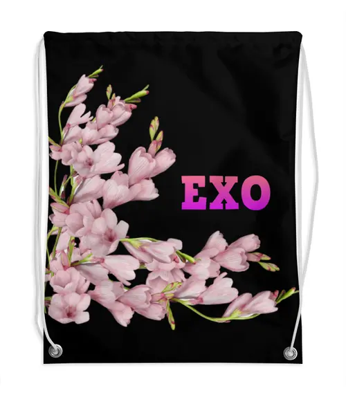 Заказать рюкзак в Москве. Рюкзак-мешок с полной запечаткой EXO розовые цветы от nionilla - готовые дизайны и нанесение принтов.