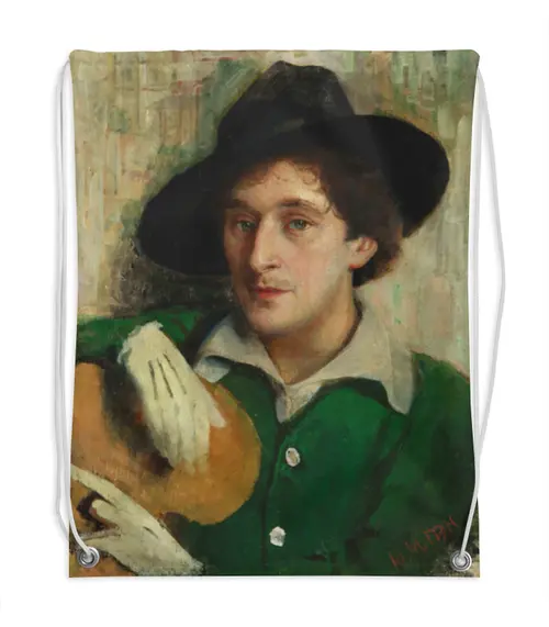 Заказать рюкзак в Москве. Рюкзак-мешок с полной запечаткой Портрет Марка Шагала (Юдель Пэн) от trend - готовые дизайны и нанесение принтов.