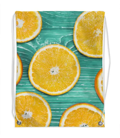 Заказать рюкзак в Москве. Рюкзак-мешок с полной запечаткой Апельсины от THE_NISE  - готовые дизайны и нанесение принтов.