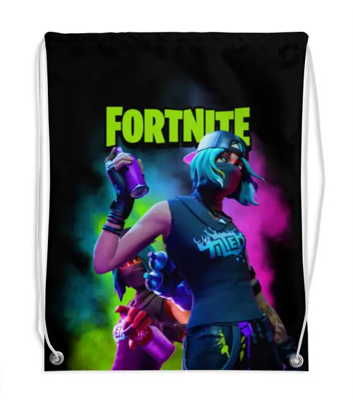 Заказать рюкзак в Москве. Рюкзак-мешок с полной запечаткой FORTNITE от geekbox - готовые дизайны и нанесение принтов.
