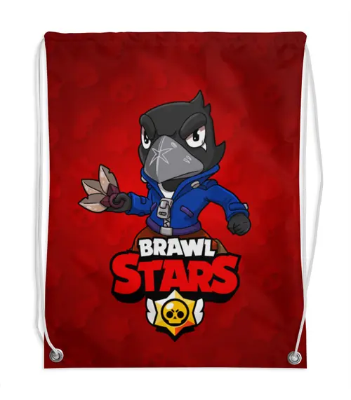 Заказать рюкзак в Москве. Рюкзак-мешок с полной запечаткой BRAWL STARS CROW от geekbox - готовые дизайны и нанесение принтов.