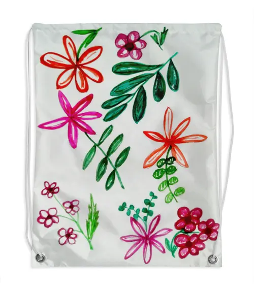Заказать рюкзак в Москве. Рюкзак-мешок с полной запечаткой Цветы на белом от mrs-snit@yandex.ru - готовые дизайны и нанесение принтов.