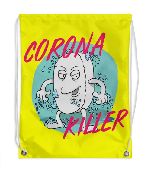 Заказать рюкзак в Москве. Рюкзак-мешок с полной запечаткой Corona Killer от Дана Столыпина - готовые дизайны и нанесение принтов.